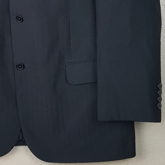 Angelo Rossi Black Stripe Sport Coat Blazer Jacket Shacket 44R - Picture 5 of 8